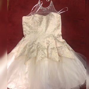 Peplum style cocktail prom dress